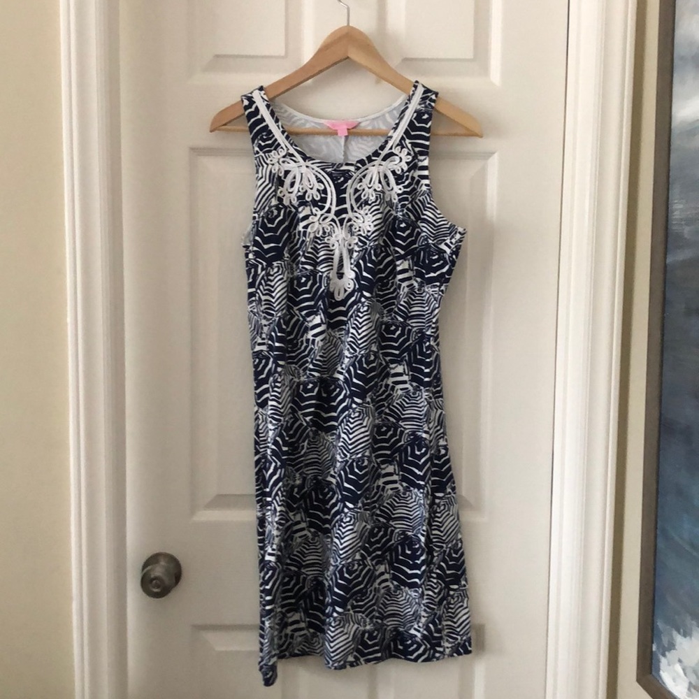 Lily Pulitzer Navy and White Sleeveless Dress